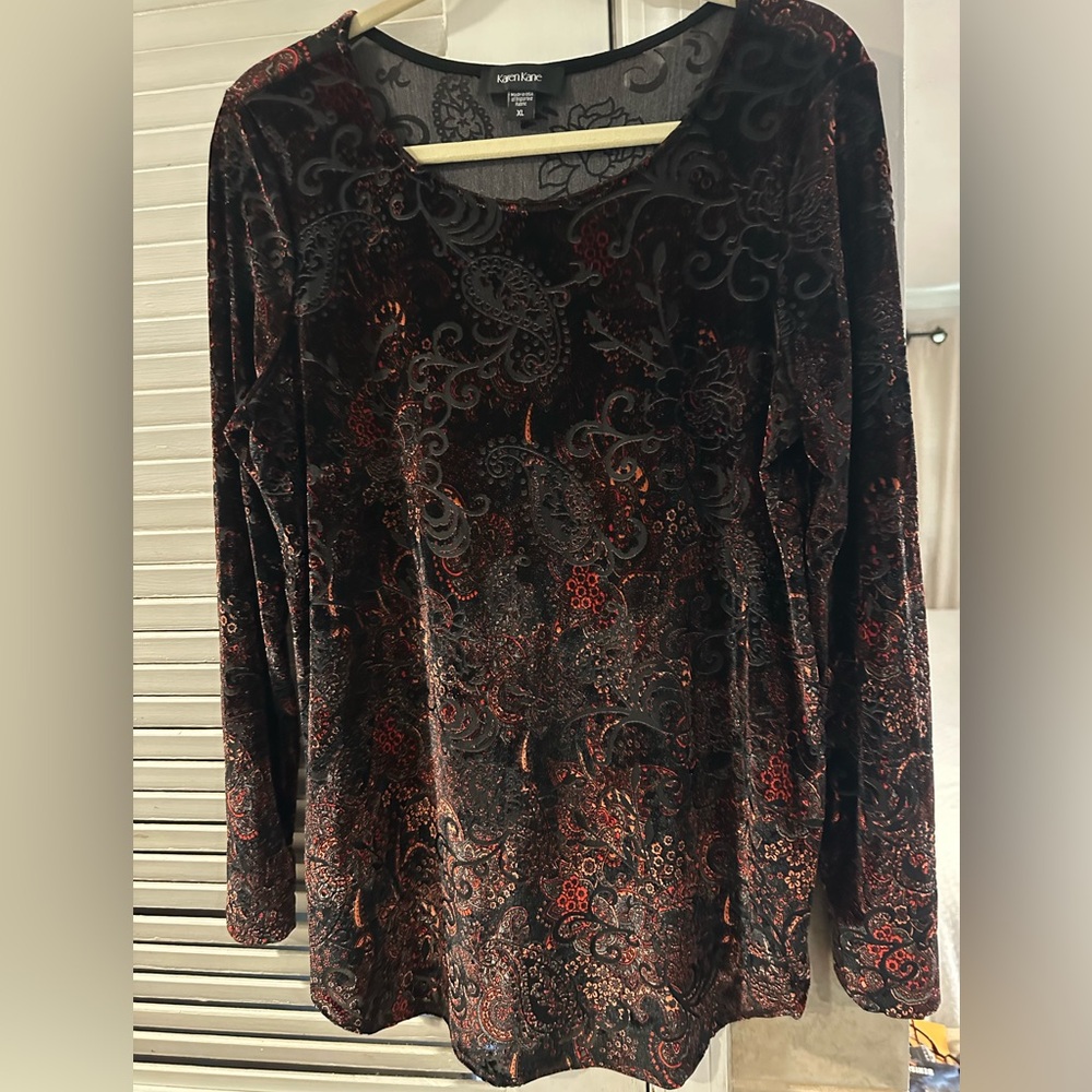 Karen Kane burnout velvet paisley